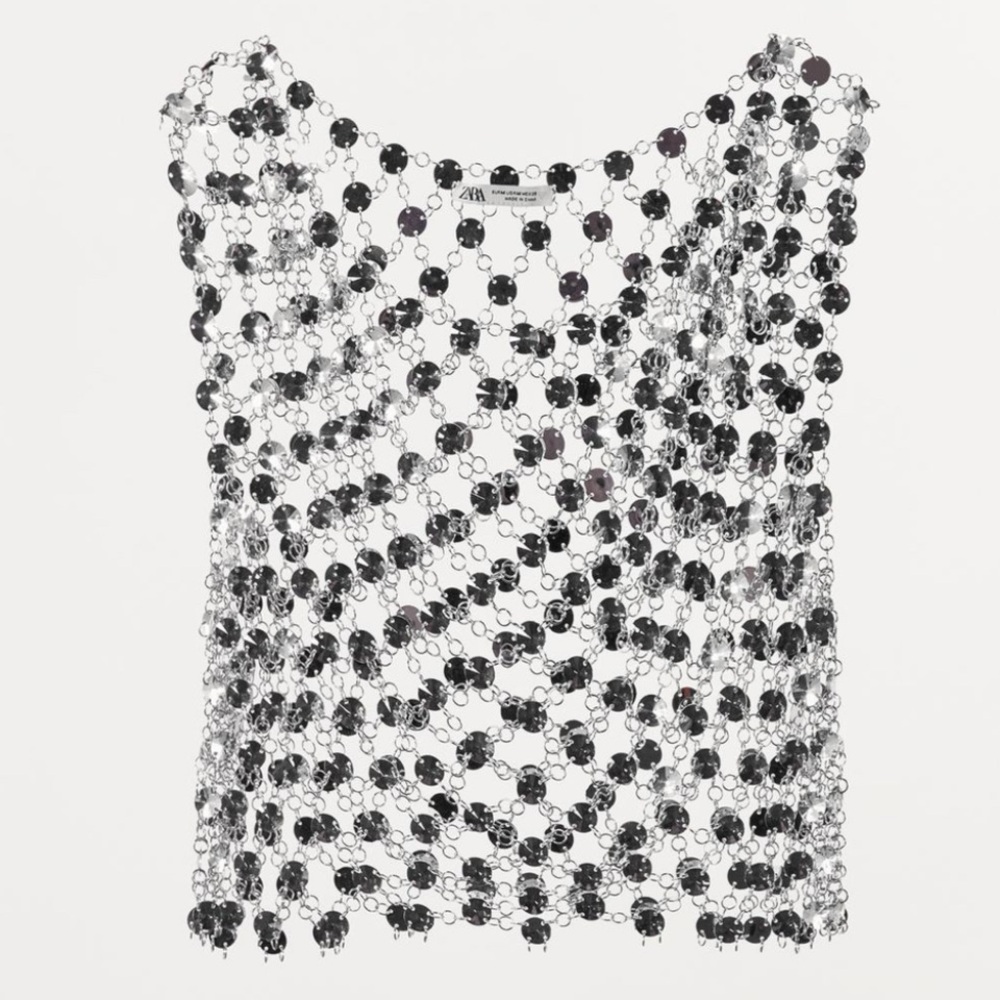 NWT Zara Jewel Crop Top